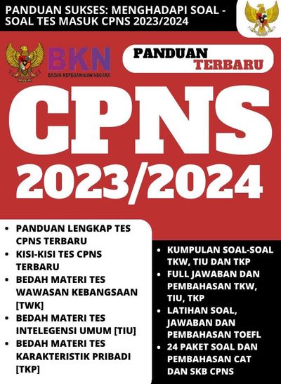 Sampul PANDUAN SUKSES: MENGHADAPI SOAL  SOAL TES MASUK CPNS 2023/2024