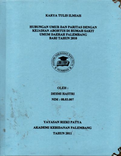 Sampul Hubungan Umur Dan Paritas Dengan Kejadian Abortus Di Rumah Sakit Umum Daerah Palembang BARI